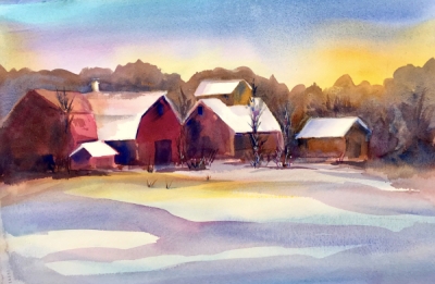 Faye Tambrino 'Winter Farm'