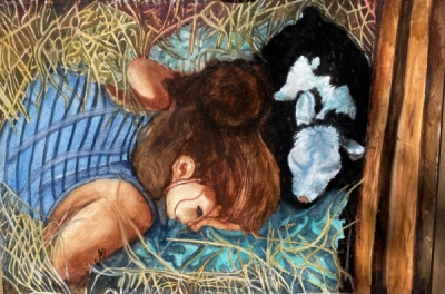 Judi Osburn 'The Two Kids First Nap After The Goats Birth'